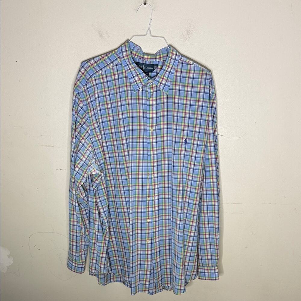Ralph Lauren Classic Fit Multicolor Plaid Casual Button Down Shirt Size 3XLT